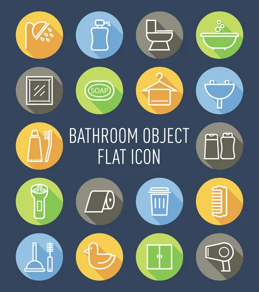 Набор ванной комнаты, иконы для стирки — стоковый вектор