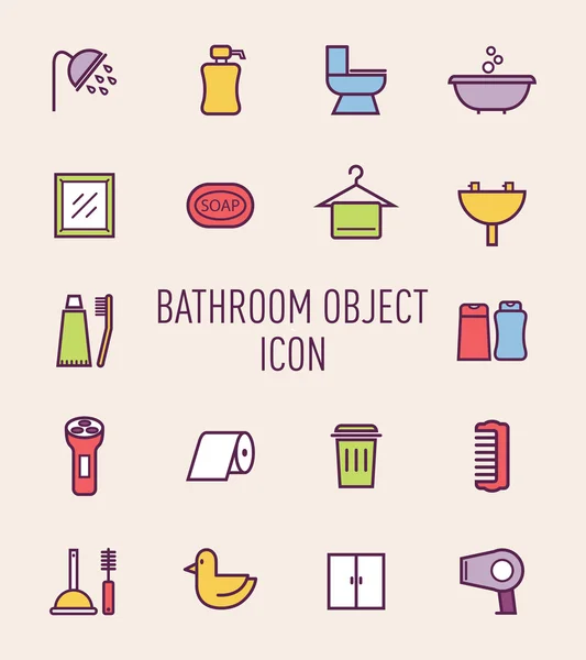 Ensemble de salle de bain, lessive icônes — Image vectorielle