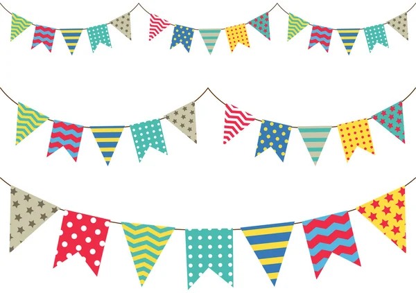 Colorful bunting flags set — Stock Vector