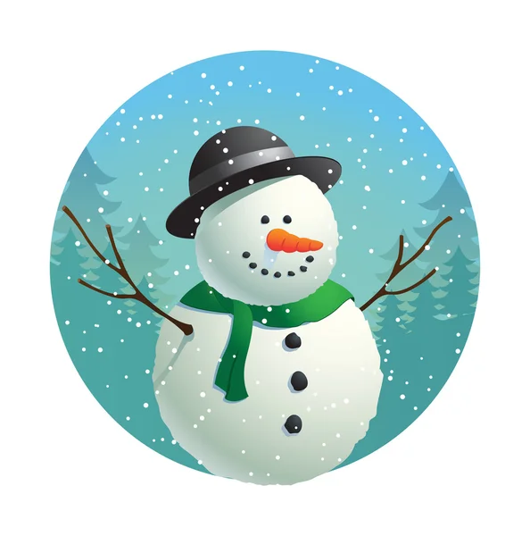 Boneco de neve de Natal dos desenhos animados — Vetor de Stock