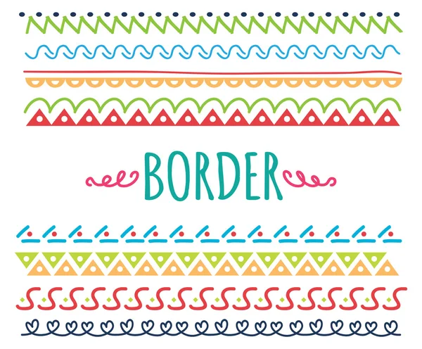 Coloridas fronteras decorativas conjunto — Vector de stock