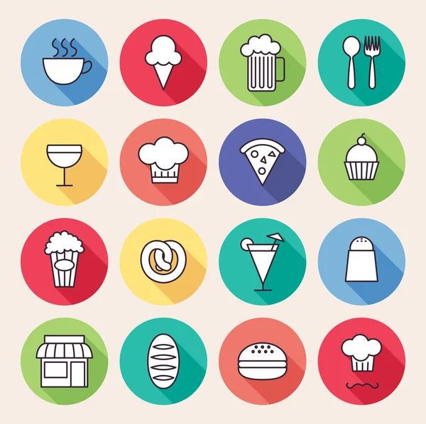 Conjunto de iconos de restaurante — Vector de stock