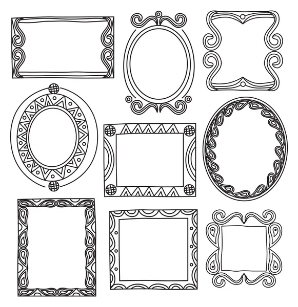 Vintage photo frames set — Stock Vector