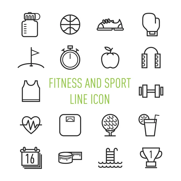 Set of fitness and sport icons — Stock Vector