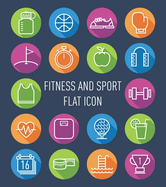 Set of fitness and sport icons — Stock Vector