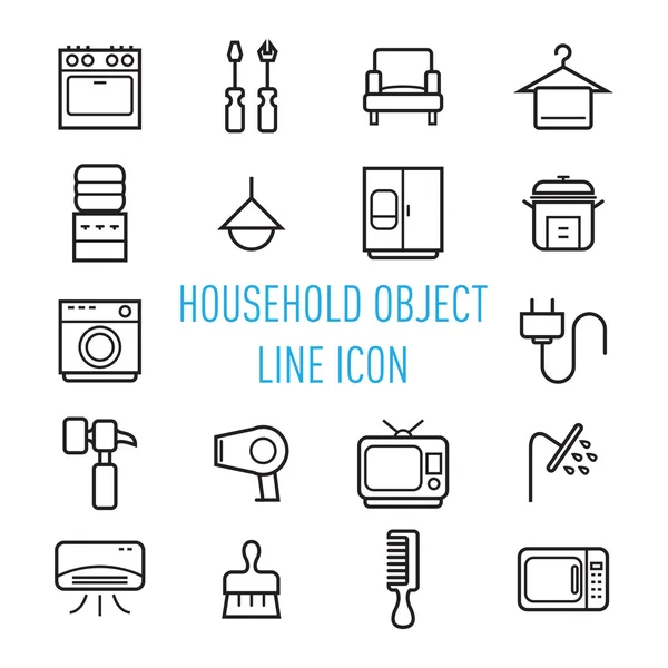 Set of household icons — Stock Vector