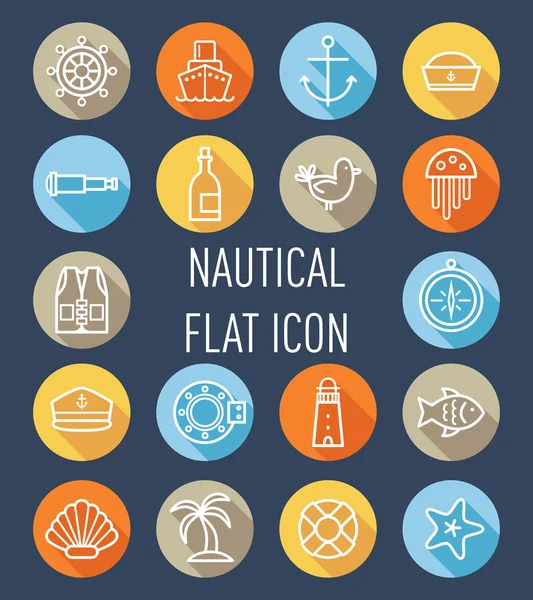 Set of nautical, sea icons — Stock Vector
