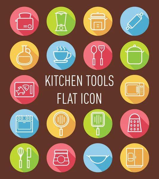 Set of kitchen tools icons — Stock Vector