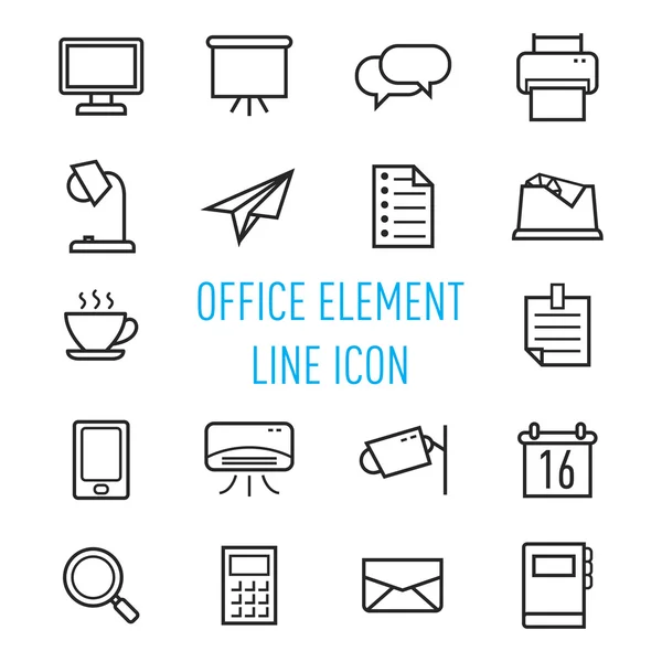 Oficina, conjunto de iconos de negocios — Archivo Imágenes Vectoriales