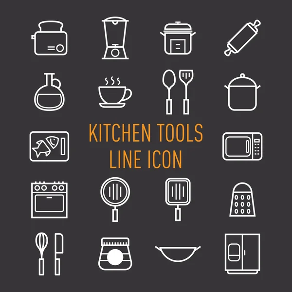 Ensemble d'outils de cuisine icônes — Image vectorielle
