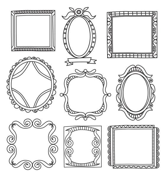 Vintage photo frames set — Stock Vector