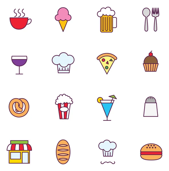 Food and drink cartoon icons — Stock Vector