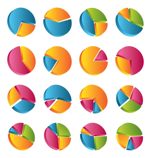 Conjunto de gráfico gráfico circular — Vector de stock