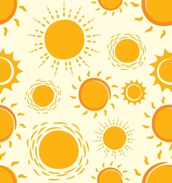 Cartoon Sonne nahtloses Muster — Stockvektor