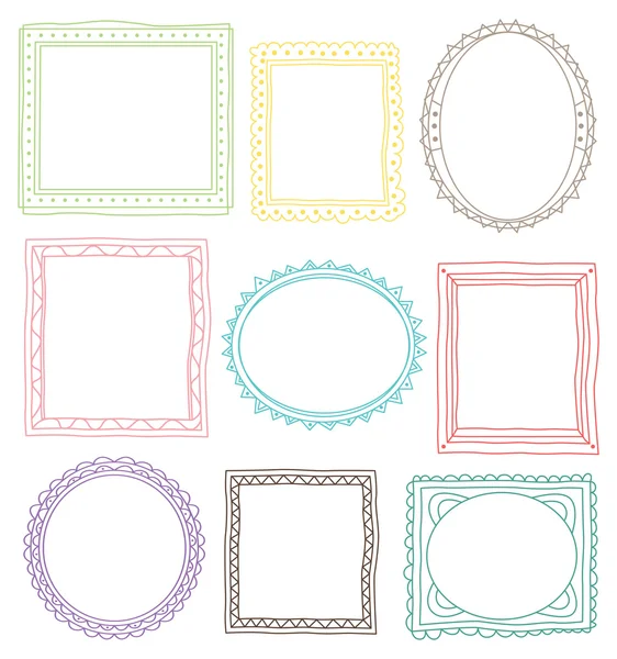 Set of colorful vintage frames — Stock Vector