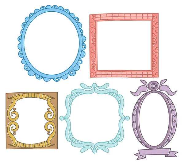 Set of colorful vintage frames — Stock Vector