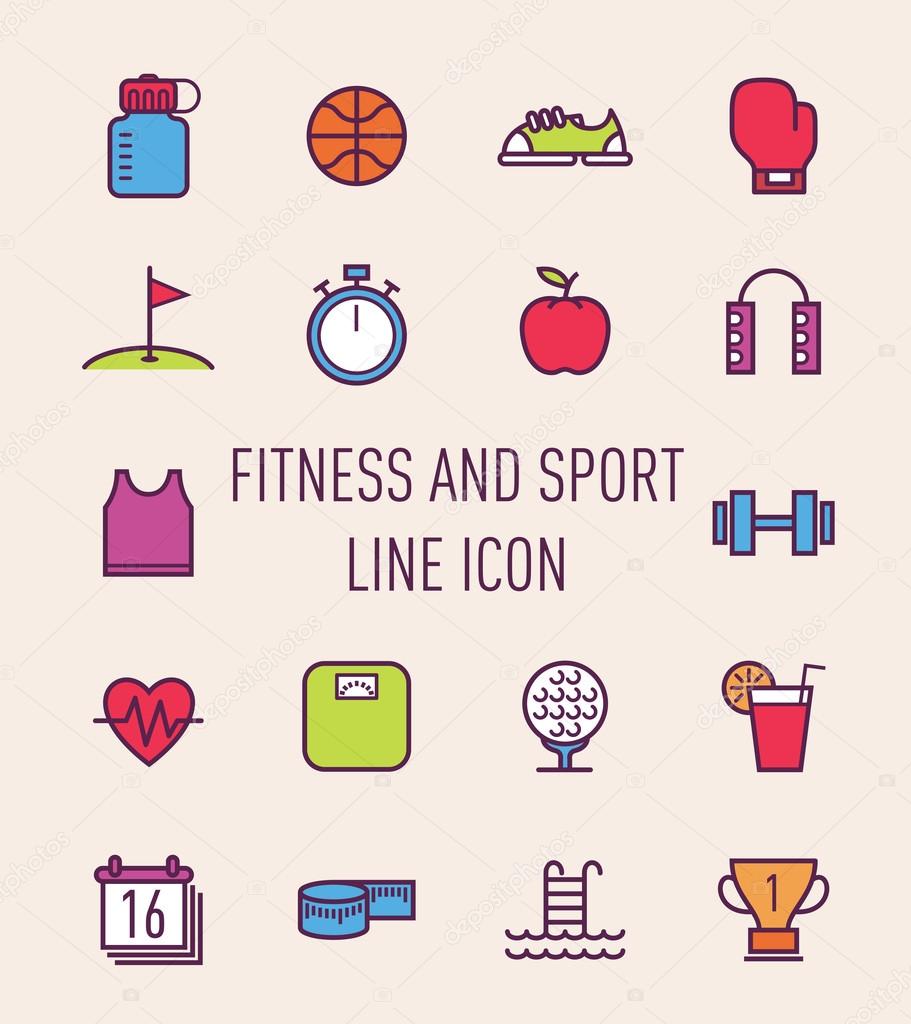 set of fitness and sport icons