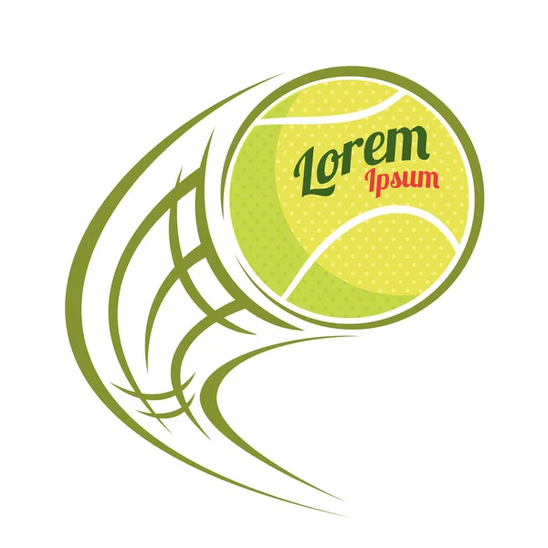 Vliegende tennis bal symbool — Stockvector