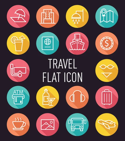 Set of travel, tourist icons — Stock Vector