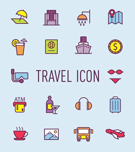 Az utazás, turisztikai ikonok beállítása — Stock Vector