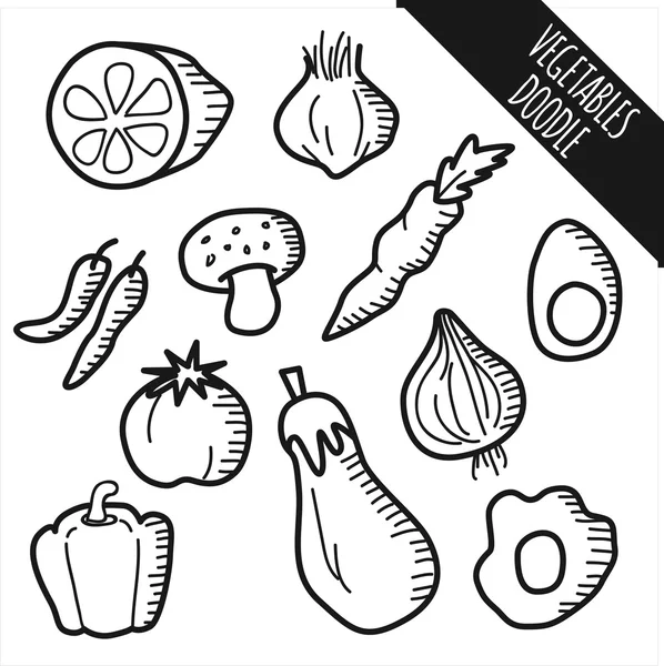 Conjunto de ícones de legumes desenhos animados — Vetor de Stock