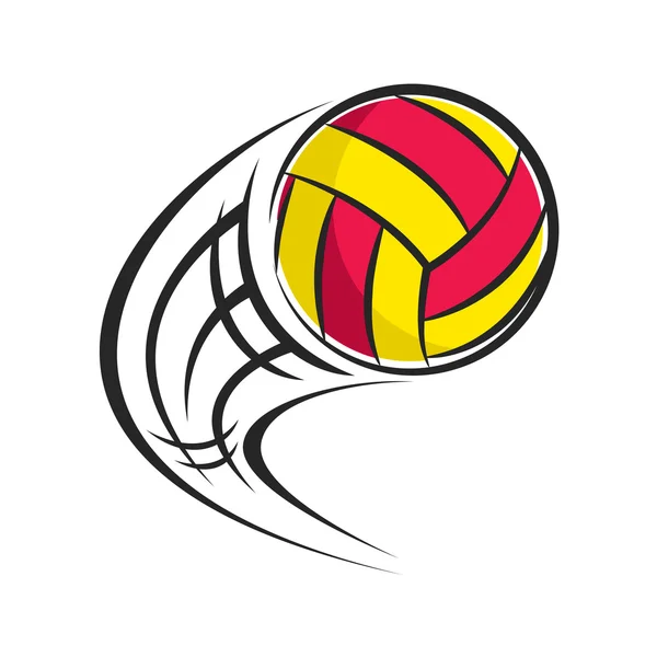 Flying colorful volleyball ball icon — Stock Vector