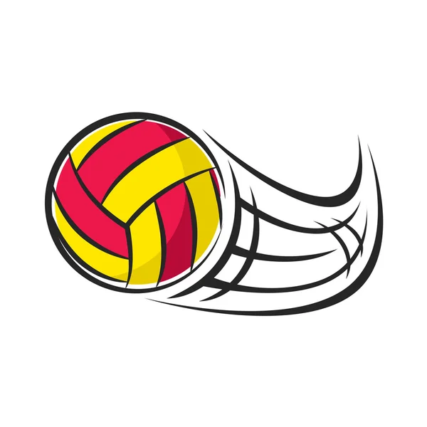 Flying colorful volleyball ball icon — Stock Vector