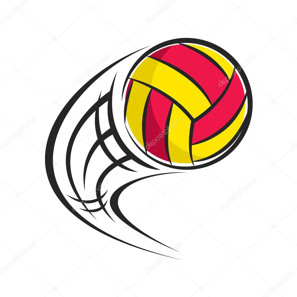 flying colorful volleyball ball icon