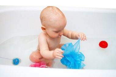 baby bathing clipart