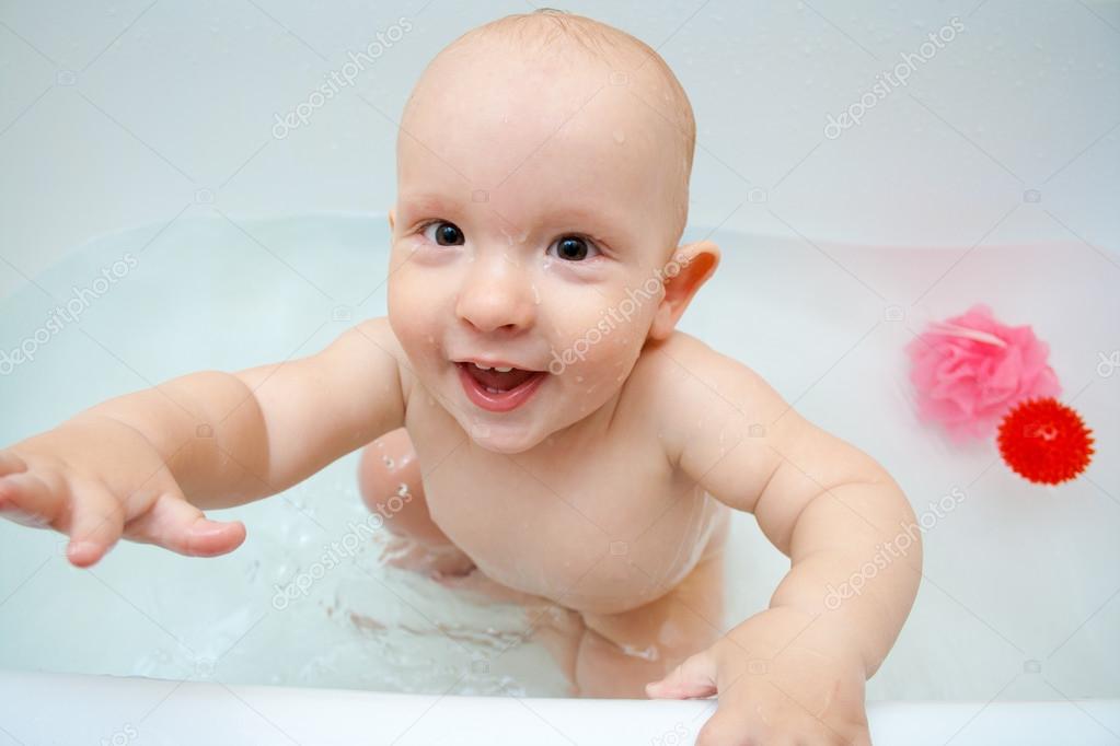 Baby bathing Stock Photo by ©kot2626 69776631