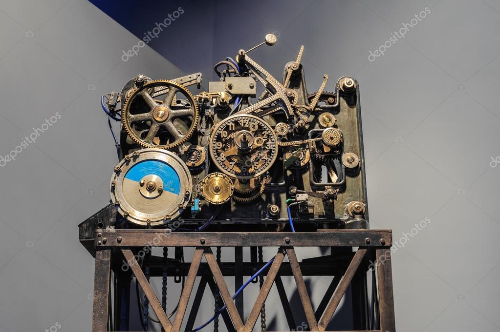 Rustic gear clock mechanism Stock Photo