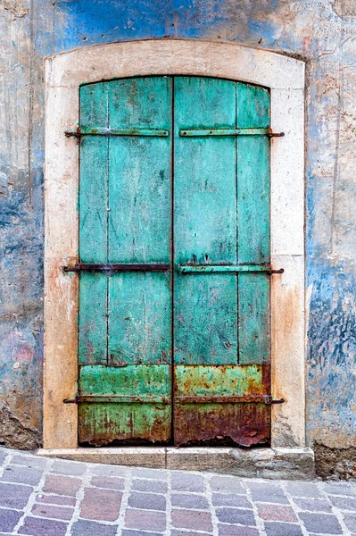 Puerta de grunge turquesa — Foto de Stock