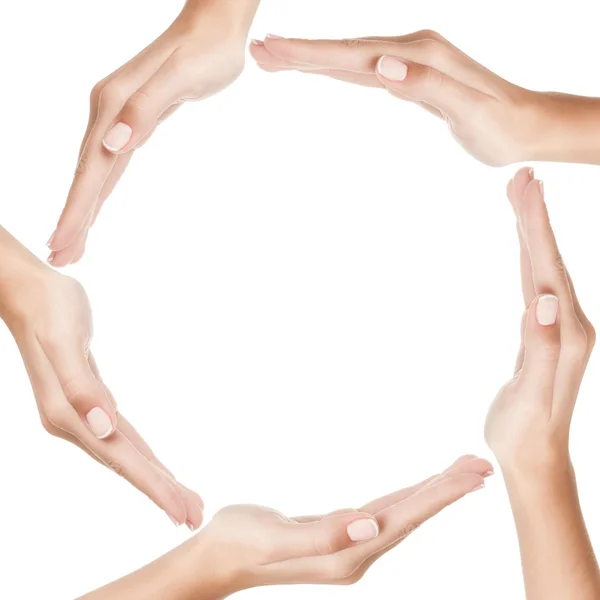 Hands in circle — Stock Photo, Image