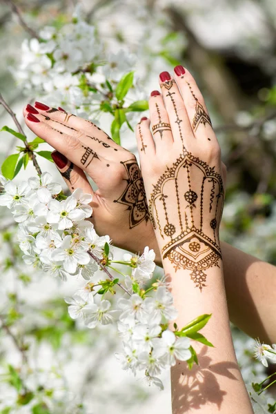 Hands with Mehndi — Stock Photo, Image