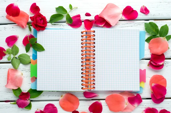 Romantic notepad background — Stock fotografie
