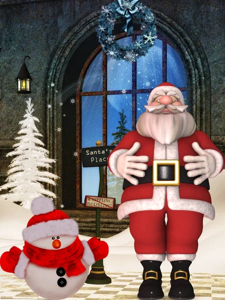 Återgivning Toon Santa Claus — Stockfoto