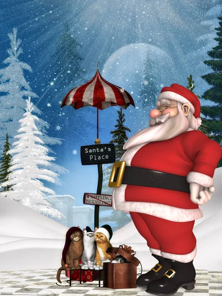 Рендеринг Toon Santa Claus — стоковое фото