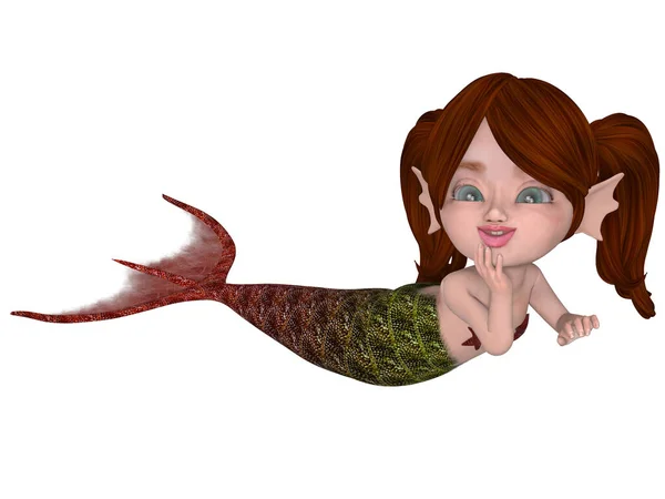 Representación Una Sirena Toon — Foto de Stock