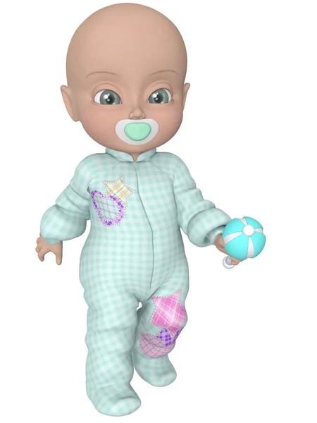 Render Cute Toon Baby — Stock Photo, Image