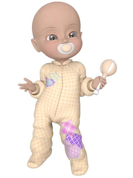 Render Cute Toon Baby — Stock Photo, Image
