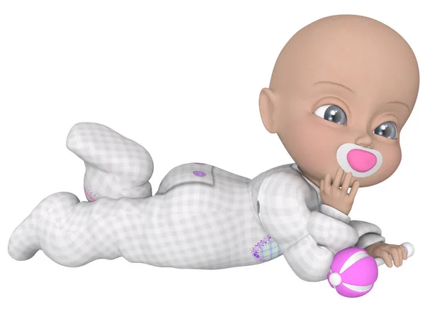 Render Cute Toon Baby — Stock Photo, Image