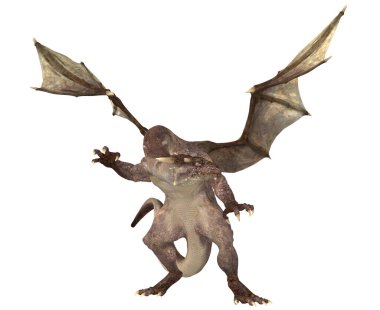 Bir fantezi ejderhanın 3 boyutlu canlandırması