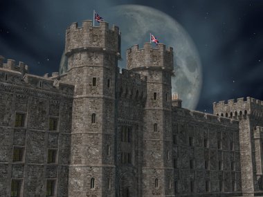 3 boyutlu bir fantezi şatosu.