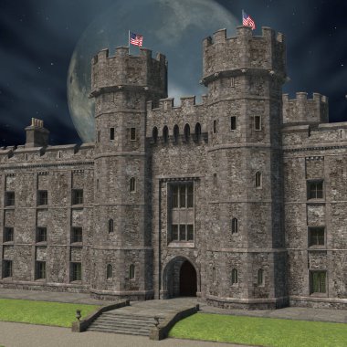 3 boyutlu bir fantezi şatosu.