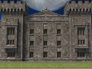 3 boyutlu bir fantezi şatosu.