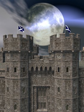 3 boyutlu bir fantezi şatosu.