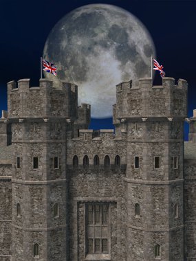 3 boyutlu bir fantezi şatosu.