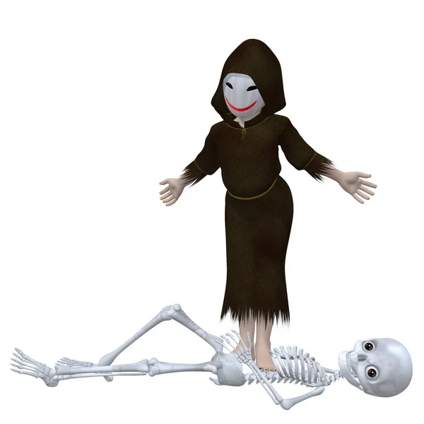 Rendering Van Een Toon Grim Reaper — Stockfoto