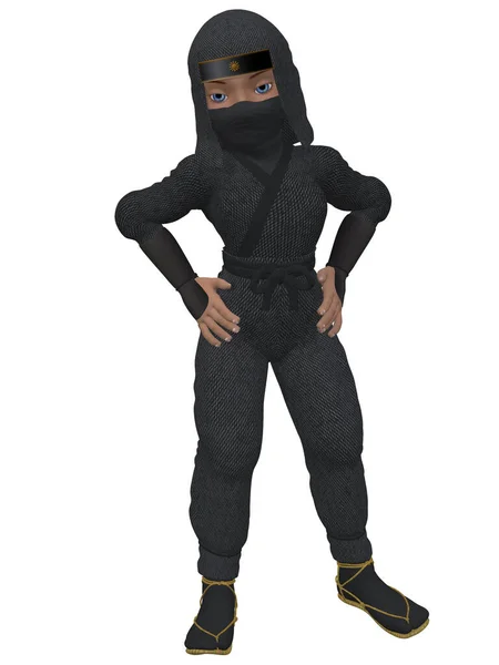 Render Bonito Toon Ninja Menina — Fotografia de Stock