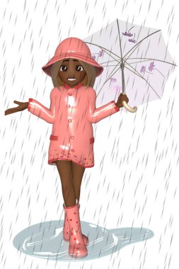 Sevimli bir çizgi karakterin 3D görüntüsü